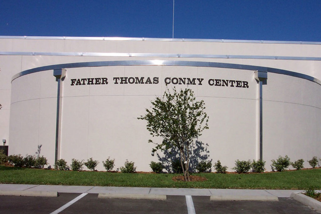 Religious Exterior Fabricated Aluminum Letters Father Thomas Conmy Center Clearwater FL